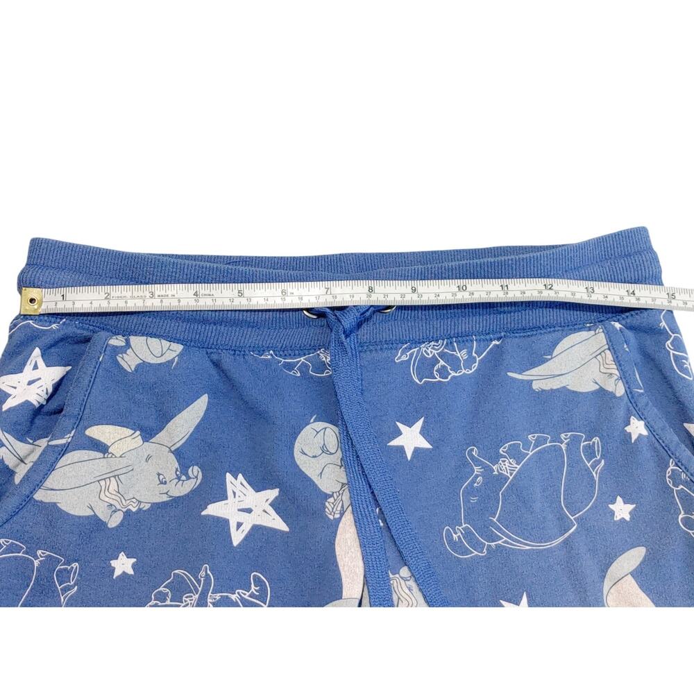 Disney Dumbo Pajama Ankle Pants Mid Rise Drawstring Waist Fleece Blue Womens XS - Picture 6 of 7